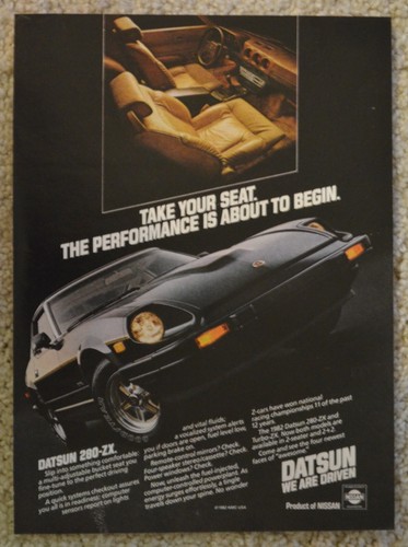 1982 print datsun 280 zx - ad,