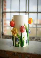Ceramic Vase 26cm Raised Tulip