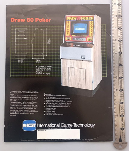 Igt draw video - draw, poker