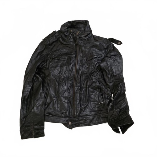 Leather jacket black tag zara - leather,