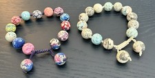 Two Vintage Viva Beads Boho Chunky Polymer Clay Handmade Bracelets