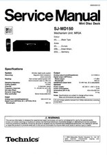 Technics SJ-MD150 Minidisc Player Recorder Operating SERVICE MANUAL