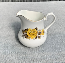 Pretty Yellow Roses  Bone China  Milk Jug by Queen Anne