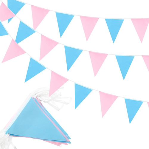Blue pink bunting - pink,