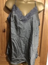 Passport Silk Cami Vintage 100% Silk Made In Germany Grey size EU 44 Uk 14 