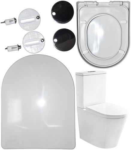 Toilet seat soft close - close, white