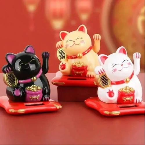 Solar powered chinese maneki - powered,