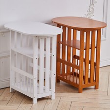 Folding Side End Table Magazine Rack Organizer Wooden Storage Holder Shelf Stand