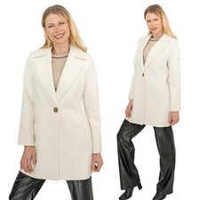 Wallis Womens Coat Cream Ivory Wool Look Mid Length Single Breasted Pockets