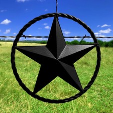 Rustic Dimensional Barn Star - 12" Black Metal Country Farmhouse Home Decoration