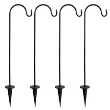 4 Pcs Small Garden Shepherds Hook Hooks for Outdoors Standing Plant Hanger