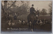 HUNTING Foxhound Scene Believed to be at Chichester RP Postcard Unused