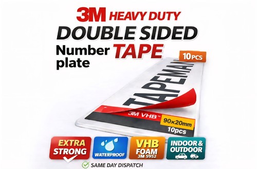 Number plate sticky pads tape - number,
