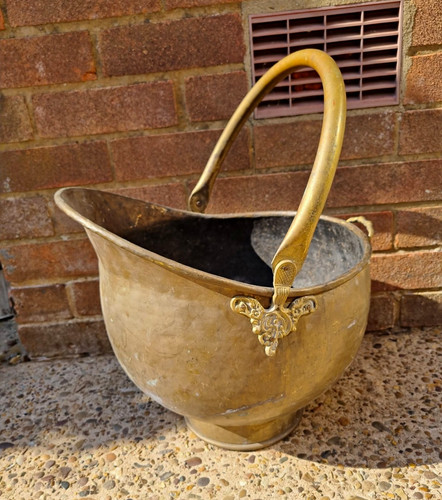 Brass gold coal scuttle - brass,
