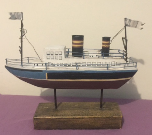 Rustic wooden boat ornament - boat,