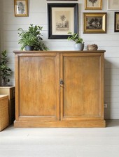 Rustic Antique Stripped Satinwood Pine School Toy Cupboard Sideboard
