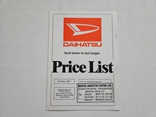 DAIHATSU DOMINO CHARADE INC GTTI PRICE LIST SALES BROCHURE 1987