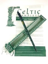 UK MADE Clarke Celtic D GREEN Irish Tin Penny Whistle in Gift Box