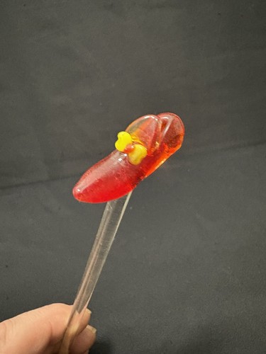 Vintage glass ladies red shoes - glass,