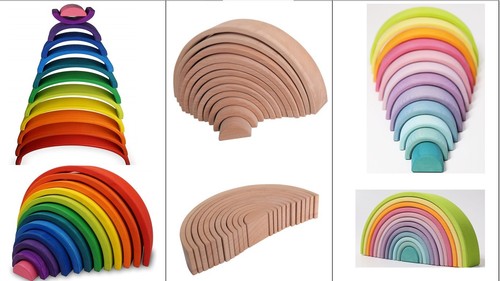 Wooden arches rainbow - wooden,