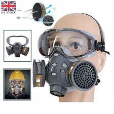 Full Face Respirator Mask Gas Double Filter Air Breathing Chemical Gas Protector
