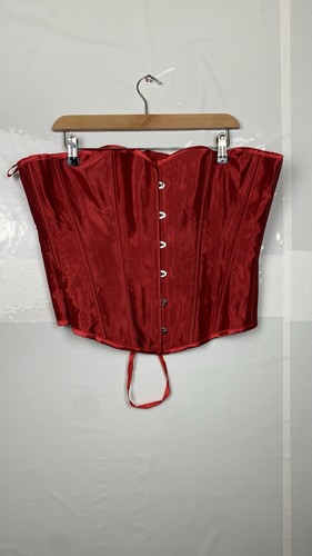 2xl vintage red satin overbust - 2xl,