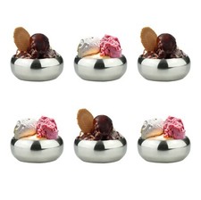6 x Stainless Steel Ice Cream