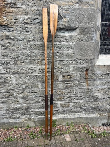 Vintage wooden oars - wooden,