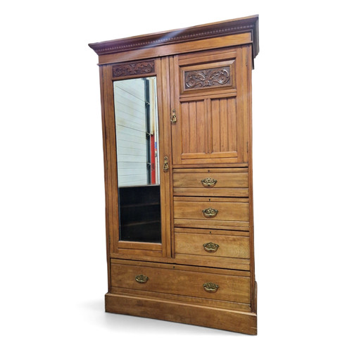 Antique scottish ash wardrobe - ash,