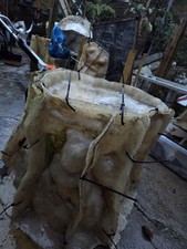 Huge Latex Rubber Mould And Fibreglass Jacket Of A Bird Bath Tree Stump