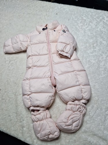 Moncler pink baby snowsuit - pink, 3/6