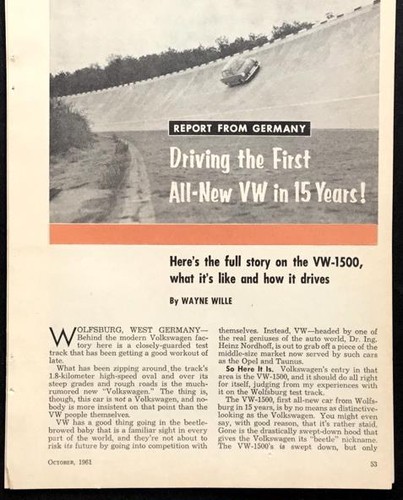 1961 volkswagen fastback - volkswagen,