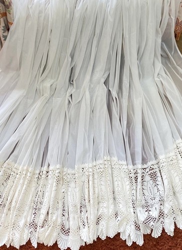 Wide cream curtain panel - cream,