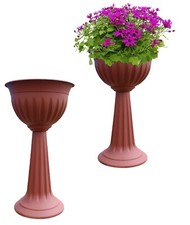 2 X Terracotta  Urn Plant Pot