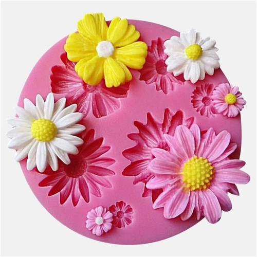 Daisy flowers fondant - flowers, mold