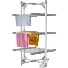 3-Tier 220W Heated Clothes Airer 24 Rails Drying Rack Foldable Drying Laundry