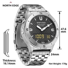 NORTH EDGE Men's Sports Digital Watch 50M Waterproof Outdoor Compass Barometer