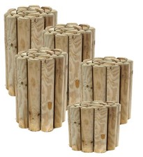 Log Rolls Garden Wooden Grass Border Lawn Edging Wood Flower Edge 1.8m long