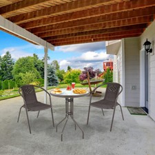 Garden Bistro Patio Furniture Set Folding Table Chairs Outdoor Indoor Rattan NEW