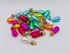 25 x Mix Colour Acrylic Faux Pearl Teardrop Beads 20x 7mm Jewellery sew on