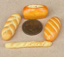 Dolls House 4 Different Loaves Of Bread 1:12 Scale Bakery Loaf Accessory Tumdee