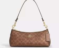 Coach Outlet Charlotte Shoulder Bag Signature Canvas CCL40 IMYGQ Brown/Copper