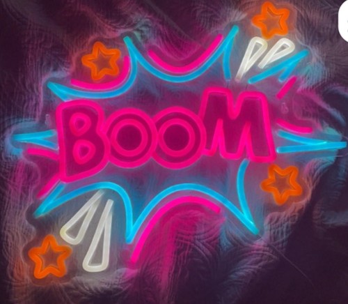 Neon led boom sign - neon,