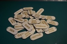 Laser etched wood key fob