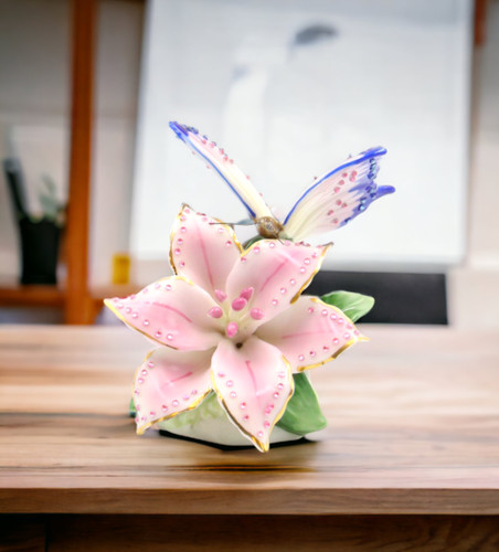 Ceramic glittering butterfly - ceramic,