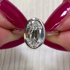 Bezel Set 2.45Ctw Antique Oval