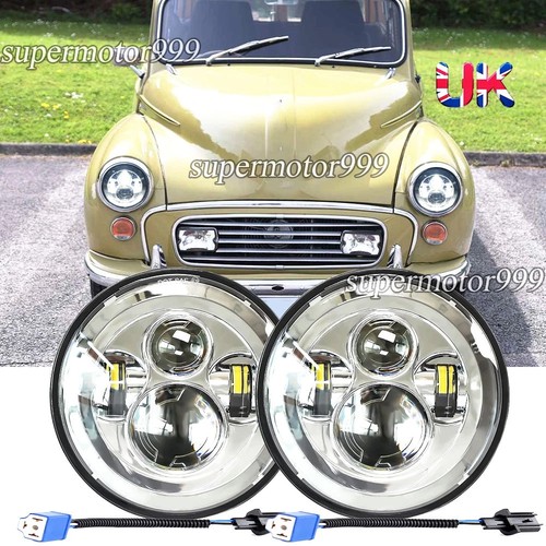 Pair chrome inch round led - 7"inch,