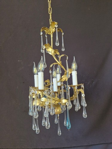 Vintage chandelier metal iron - chandelier,
