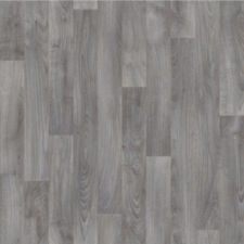 Medium Grey Oak Wood Effect Vinyl Flooring Lino Non Slip Kitchen Bathroom