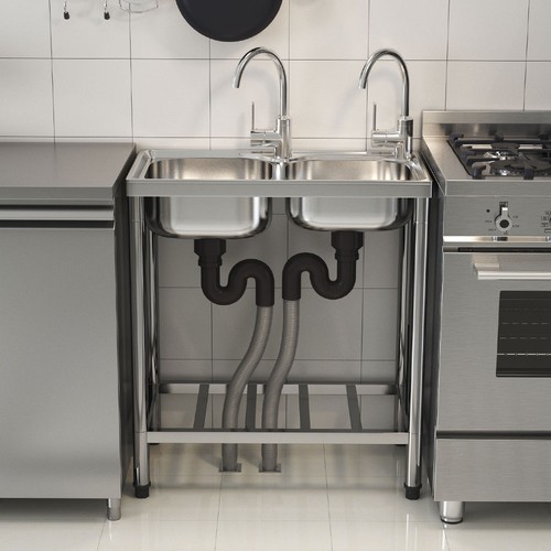Small double bowl stainless - double,